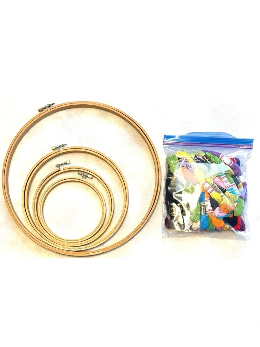 Embroidery Hoops Frames Thread Cross Stitch Art Craft Bundle Lot